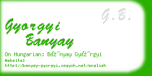 gyorgyi banyay business card